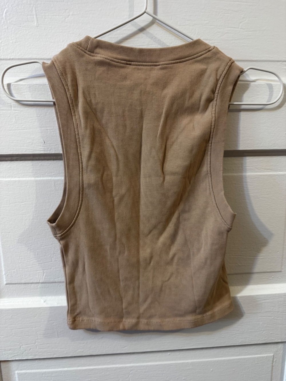 Zara Ribbed Tank - Nude/ Beige - Picture 3 of 3